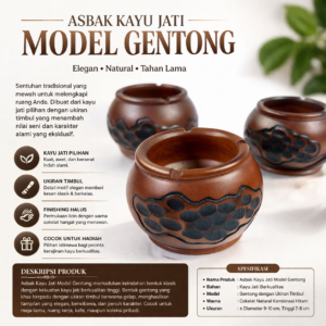 Toko Jual Asbak Model Gentong Bahan Kayu Jati