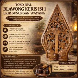 Toko Jual Blawong Keris Isi 1 Ukir Gunungan Wayang