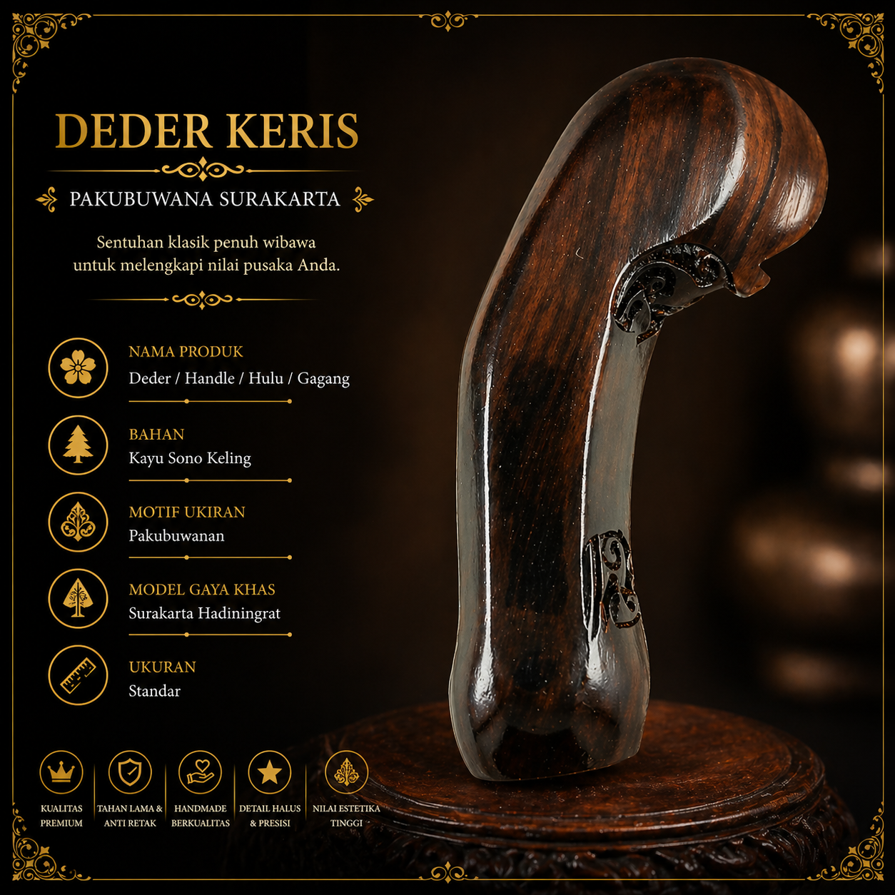 Toko Jual Deder Gagang Keris Solo Model Pakubuwana