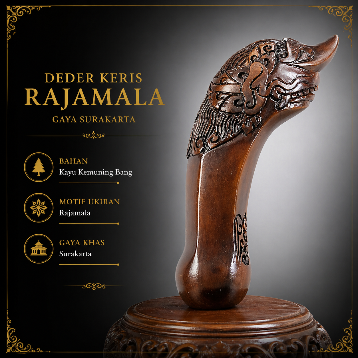 Toko Jual Deder keris Motif Ukir Rajamala Surakarta