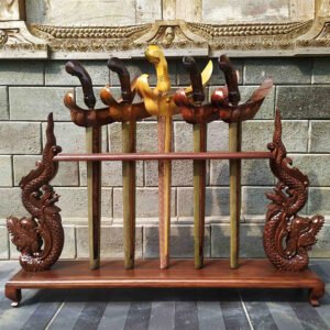 Toko Jual Jagrak Stand Tempat Pajangan Keris Ukiran Naga Isi 5