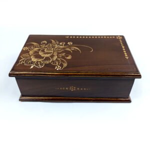 Toko Jual Kotak Tempat Perhiasan Cukit Kayu Jati 23x14cm