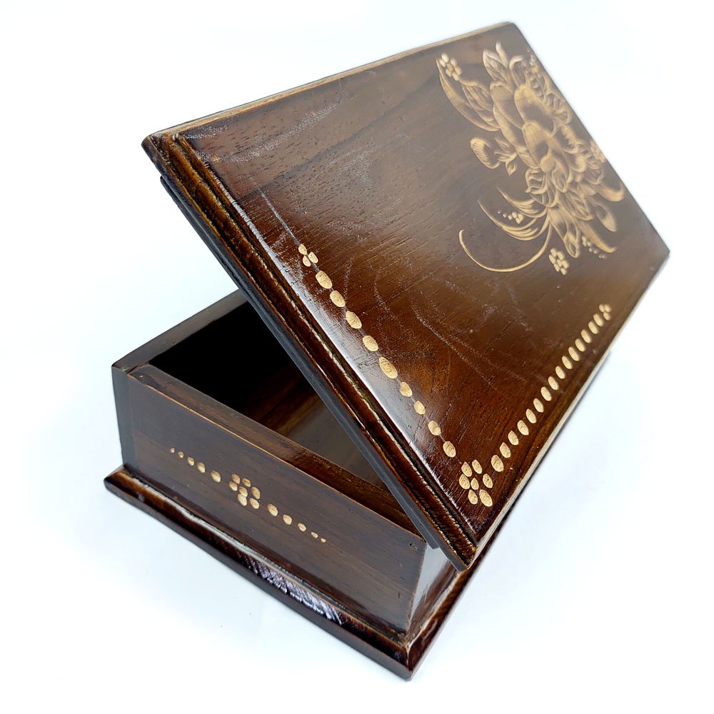 Toko Jual Kotak Tempat Perhiasan Cukit Kayu Jati 23x14cm