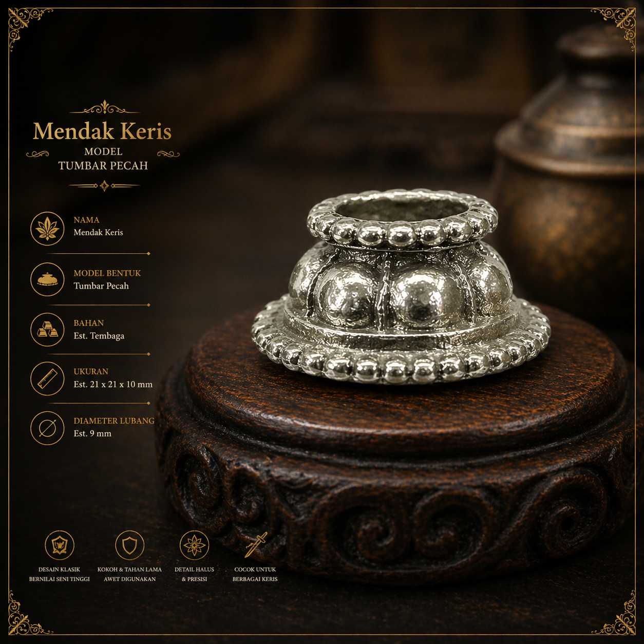 Toko Jual Mendak keris Model Tumbar Pecah