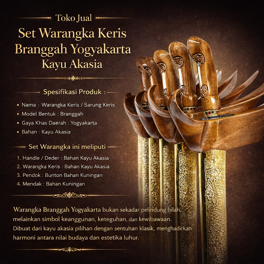 Toko Jual Set Warangka Keris Branggah Yogyakarta Kayu Akasia