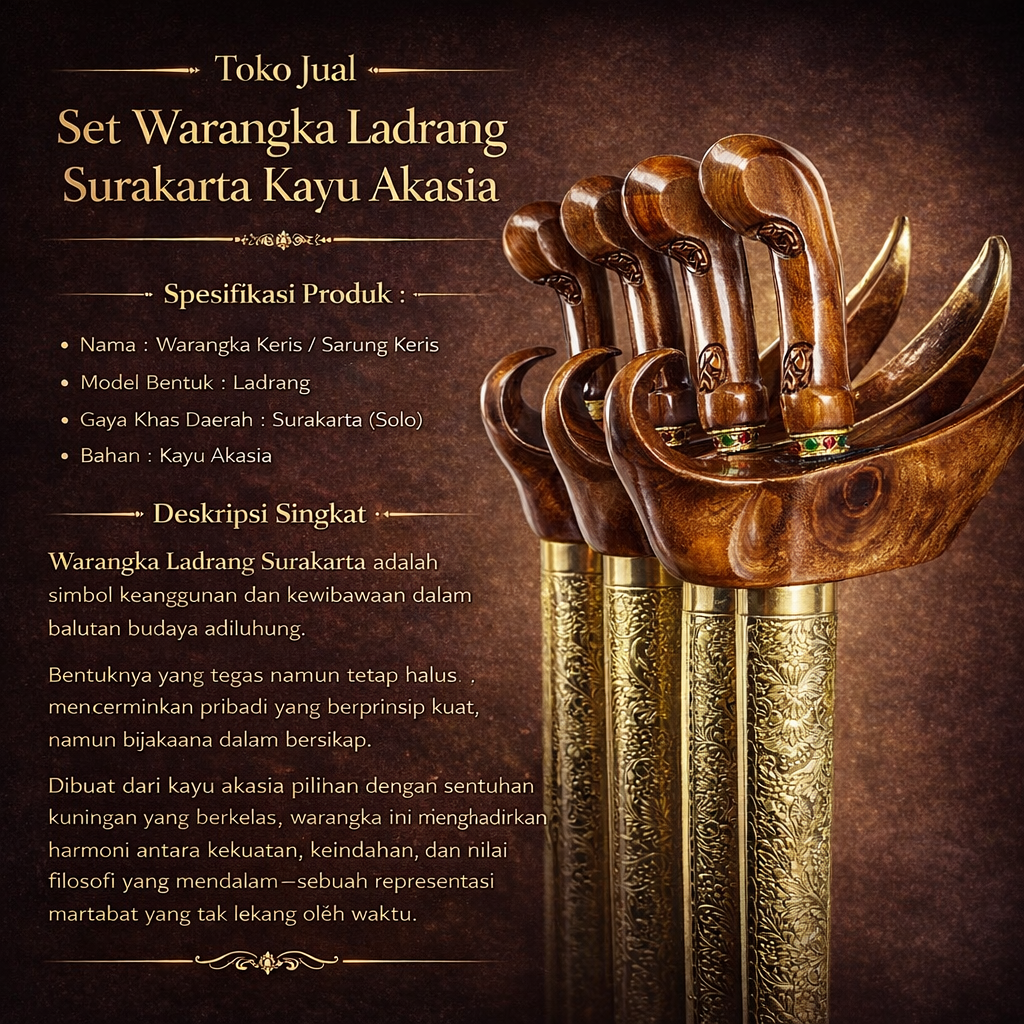 Toko Jual Set Warangka Ladrang Surakarta Kayu Akasi