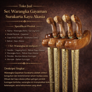 Toko Jual Set Warangka gayaman Surakarta kayu Akasi