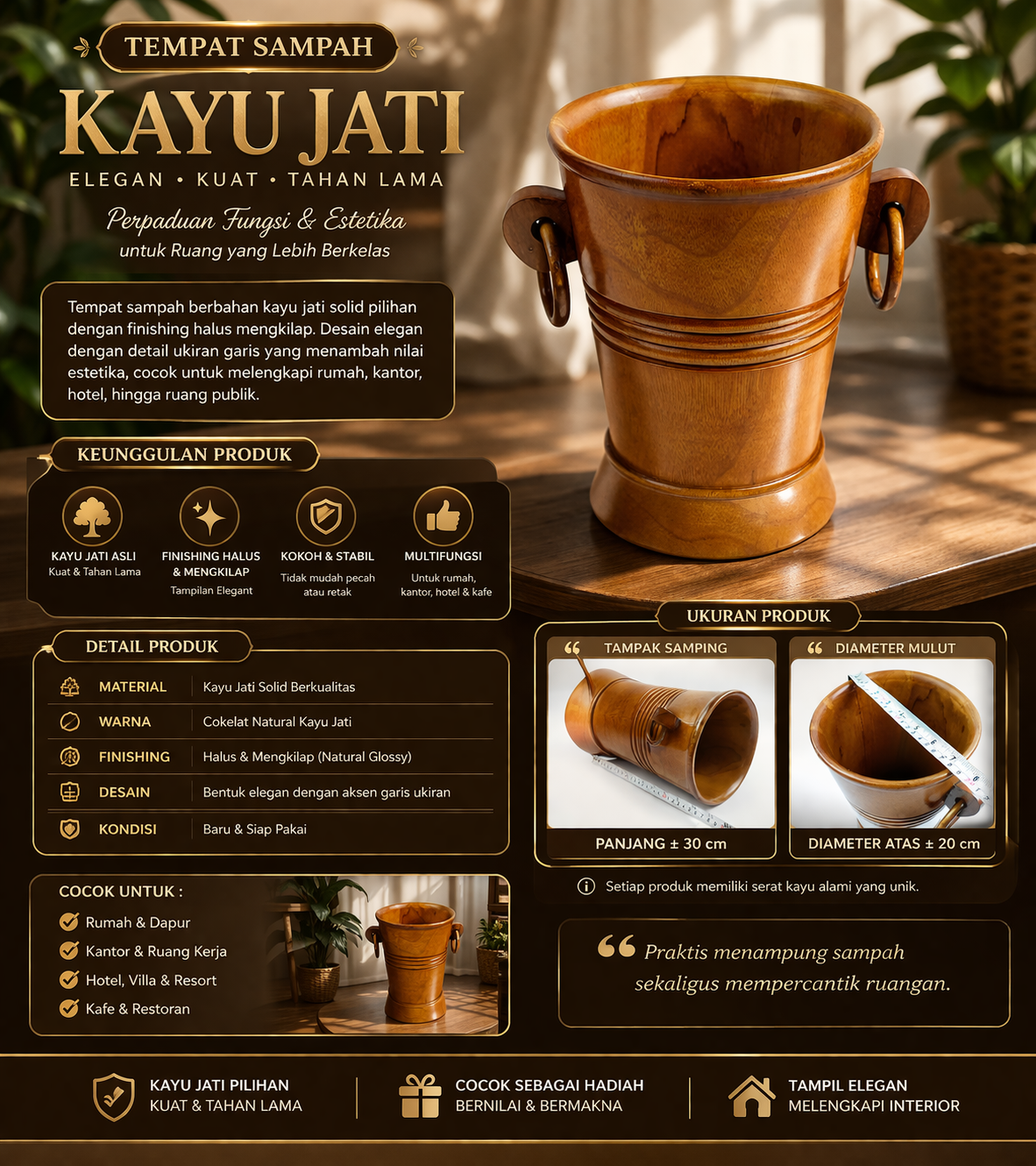 Toko Jual Tempat Sampah Bahan Kayu jait