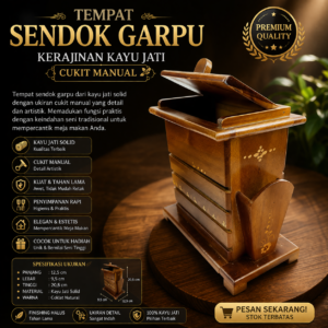 Toko Jual Tempat Sendok Garpu Kerajinan Kayu Jati Cukit Manual