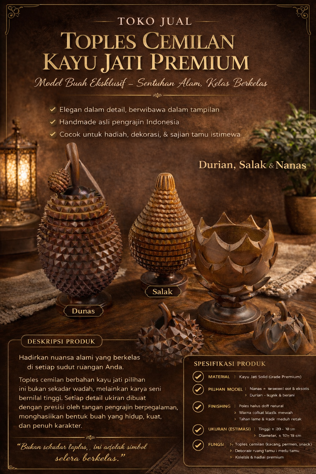 Toko Jual Toples Cemilan Model Buah Kayu Jati