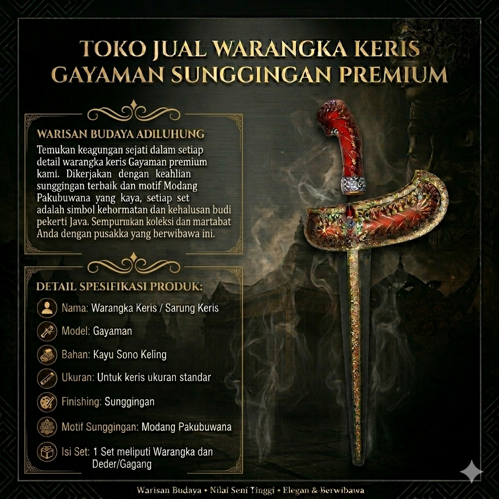 Toko Jual Warangka Keris Sunggingan Premium Gayaman