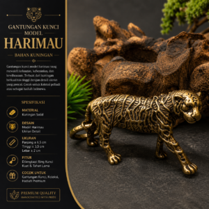 Toko Jual Gantungan Kunci Model Harimau Bahan Kuningan