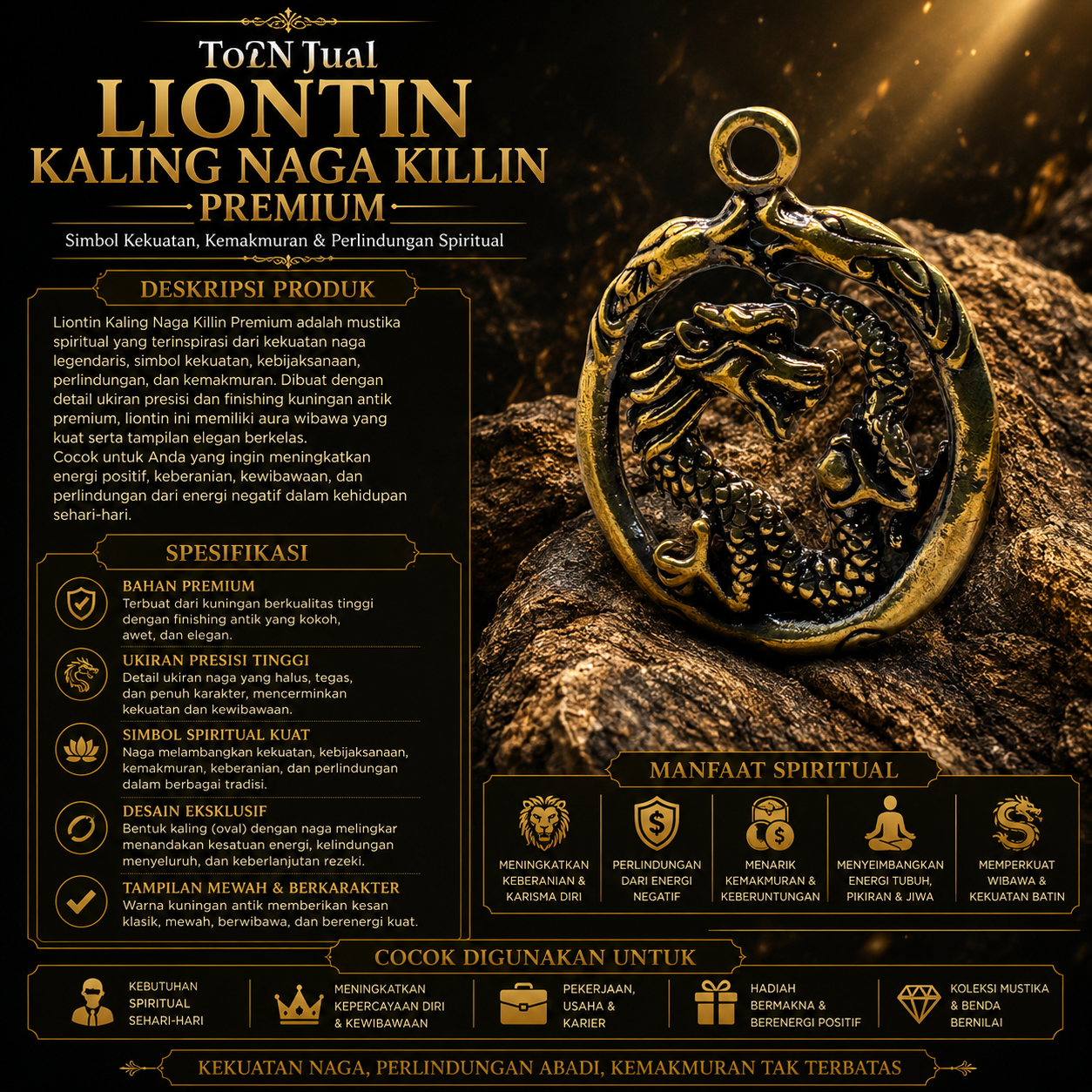 Toko Jual Liontin Kaling Naga Killin Premium