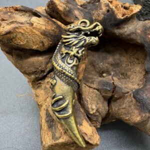 Toko Jual Liontin Model Taring Naga Kuningan Premium