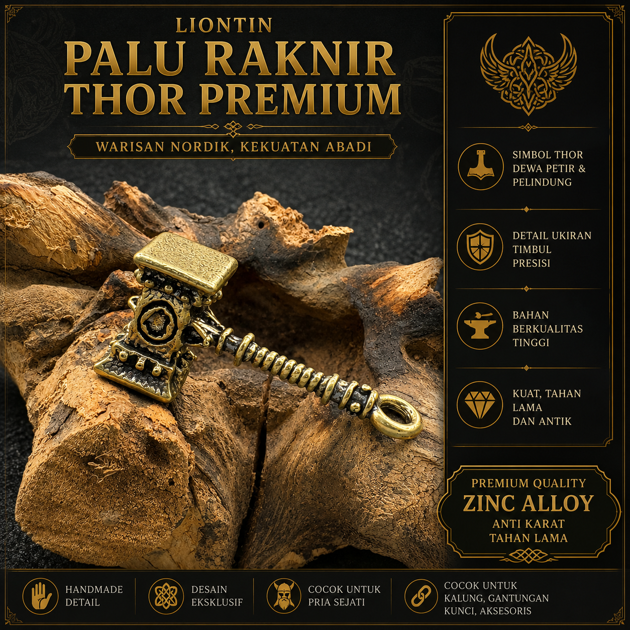 Toko Jual Liontin Palu Raknir Thor Premium