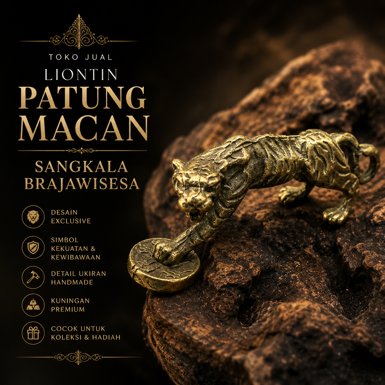 Toko Jual Liontin Patung Macan Sangkala Brajawisesa